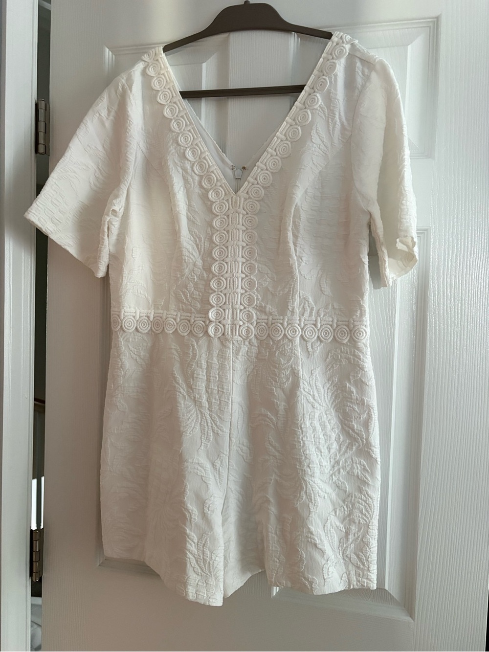 Lilly Pulitzer White Textured Embroidered Dress